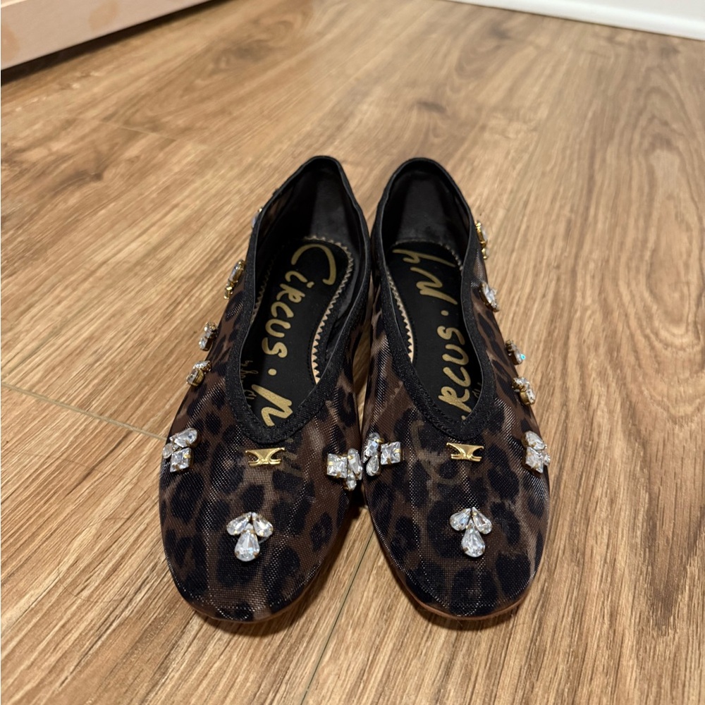 Circus by Sam Edelman Brown Leopard Flats with Embellishments